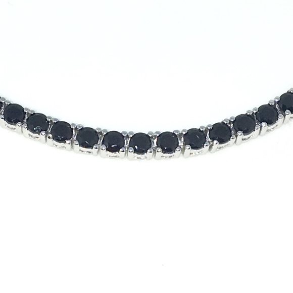 Silver 4 prong Round Black CZ Tennis Bracelet